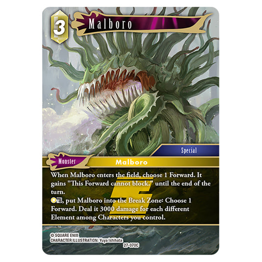 Malboro 27-070C card from the Final Fantasy set Journey of Discovery