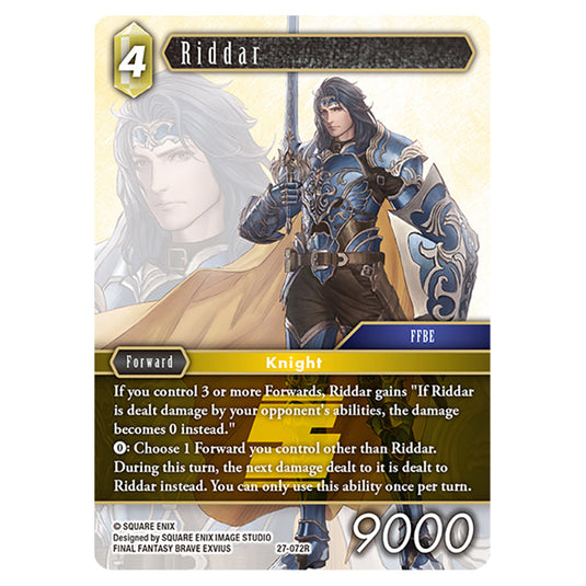 Riddar 27-072R card from the Final Fantasy set Journey of Discovery