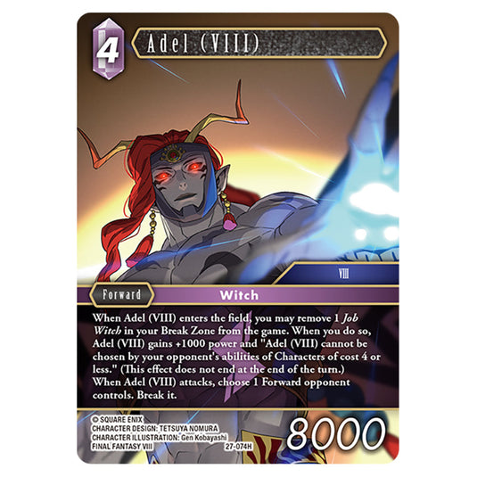 Adel (VIII) 27-074H card from the Final Fantasy set Journey of Discovery
