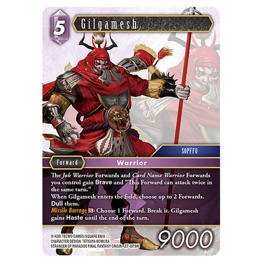 Gilgamesh 27-079H card from the Final Fantasy set Journey of Discovery