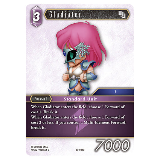 Gladiator 27-081C card from the Final Fantasy set Journey of Discovery