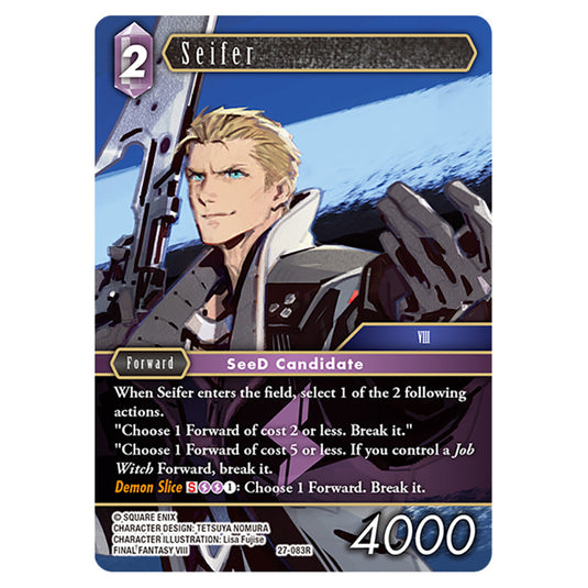 Seifer 27-083R card from the Final Fantasy set Journey of Discovery