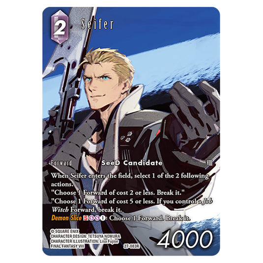 Seifer 27-083R-a card from the Final Fantasy set Journey of Discovery