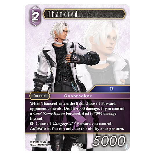 Thancred 27-084R card from the Final Fantasy set Journey of Discovery