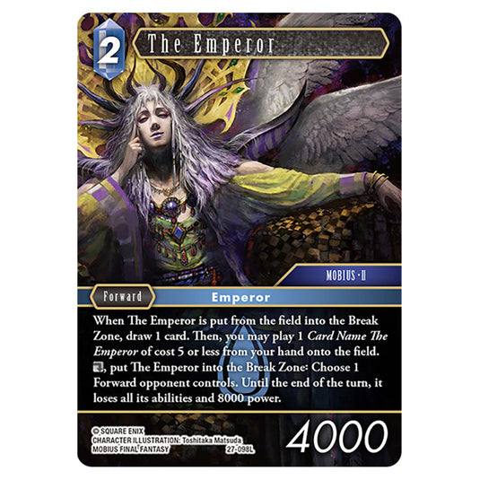 The Emperor 27-098L card from the Final Fantasy set Journey of Discovery