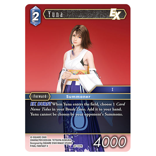 Yuna 27-107R card from the Final Fantasy set Journey of Discovery