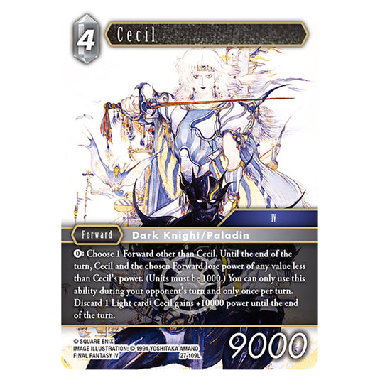Cecil 27-109L card from the Final Fantasy set Journey of Discovery