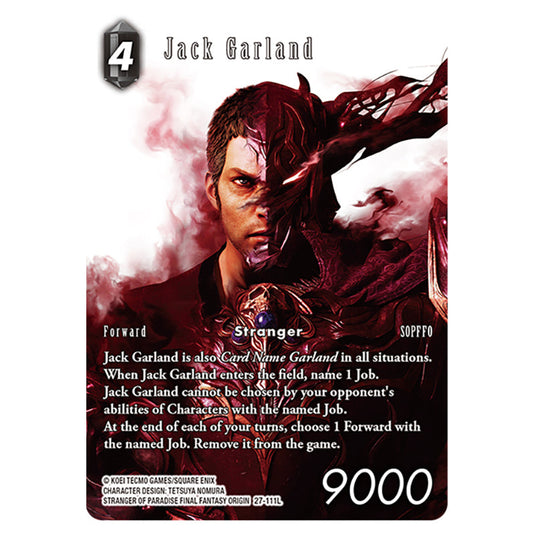 Jack Garland 27-111L-a card from the Final Fantasy set Journey of Discovery