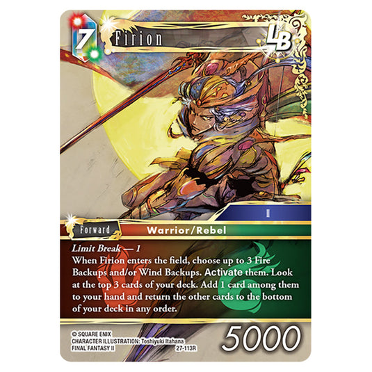 Firion 27-113R card from the Final Fantasy set Journey of Discovery