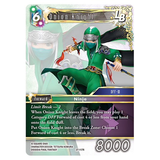 Onion Knight 27-117R card from the Final Fantasy set Journey of Discovery