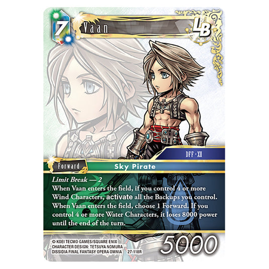 Vaan 27-118R card from the Final Fantasy set Journey of Discovery