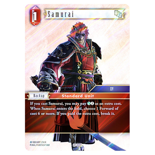 Samurai 27-009C card from the Final Fantasy set Journey of Discovery