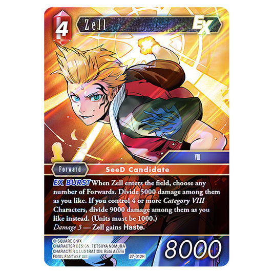Zell 27-012H card from the Final Fantasy set Journey of Discovery