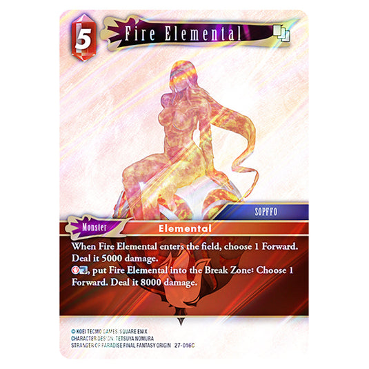 Fire Elemental 27-016C card from the Final Fantasy set Journey of Discovery