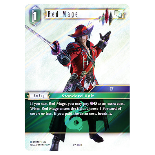 Red Mage 27-037C card from the Final Fantasy set Journey of Discovery