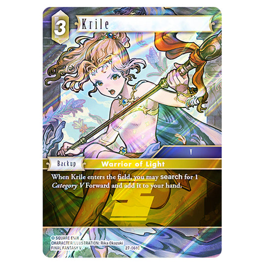 Krile 27-061C card from the Final Fantasy set Journey of Discovery
