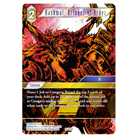 Hashmal, Bringer of Order 27-065H card from the Final Fantasy set Journey of Discovery