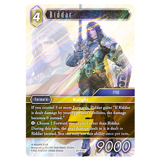 Riddar 27-072R card from the Final Fantasy set Journey of Discovery
