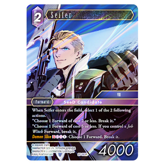 Seifer 27-083R card from the Final Fantasy set Journey of Discovery