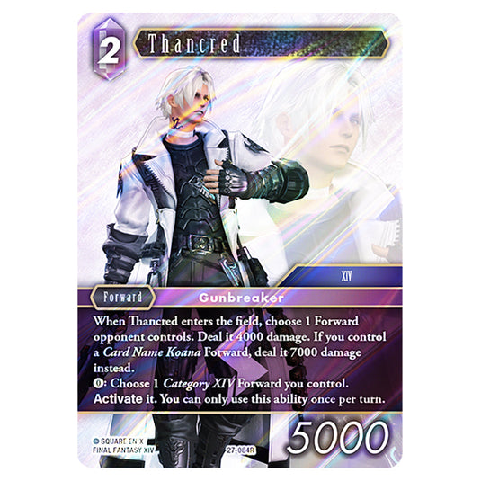 Thancred 27-084R card from the Final Fantasy set Journey of Discovery