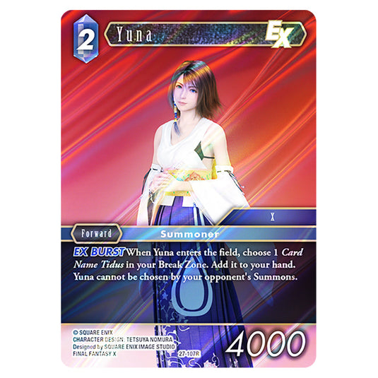 Yuna 27-107R card from the Final Fantasy set Journey of Discovery