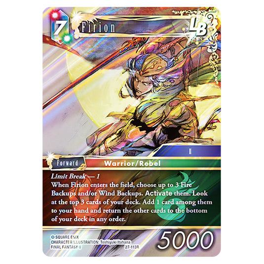Firion 27-113R card from the Final Fantasy set Journey of Discovery