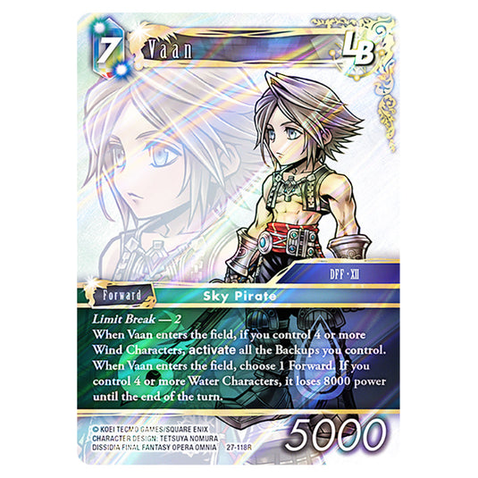 Vaan 27-118R card from the Final Fantasy set Journey of Discovery