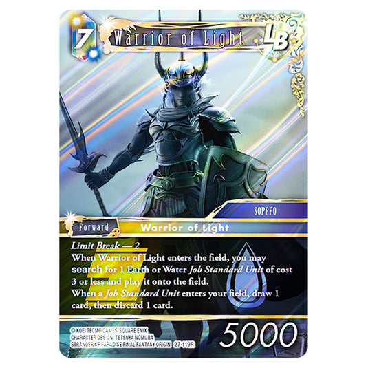 Warrior of Light 27-119R card from the Final Fantasy set Journey of Discovery