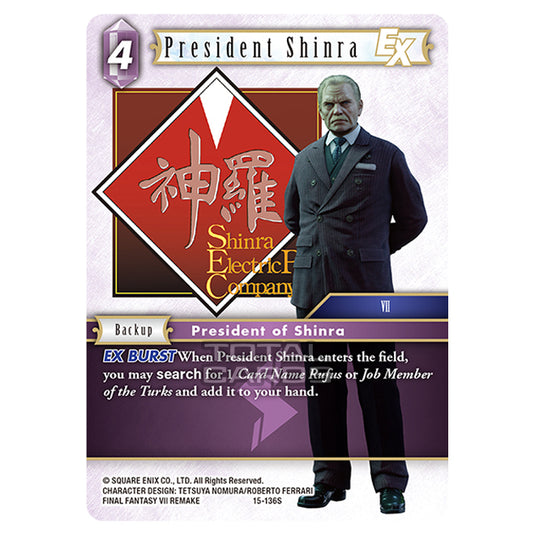 Final Fantasy - Opus 15 - Crystal Dominion - President Shinra - (15-136S)