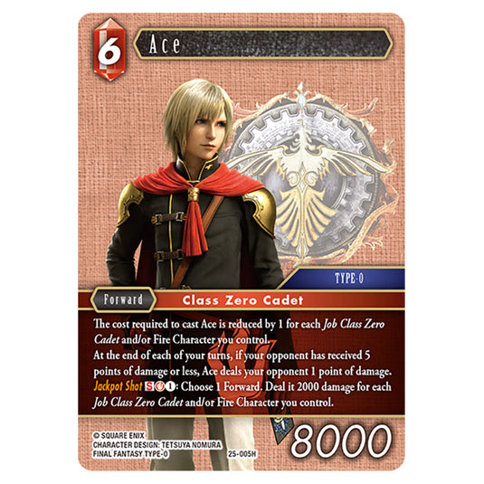 Ace 25-005H card from the Final Fantasy set Tears of the Planet