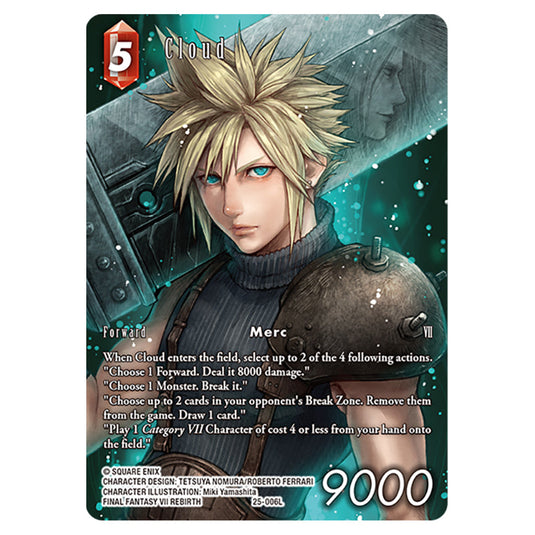 Cloud 25-006L-a card from the Final Fantasy set Tears of the Planet