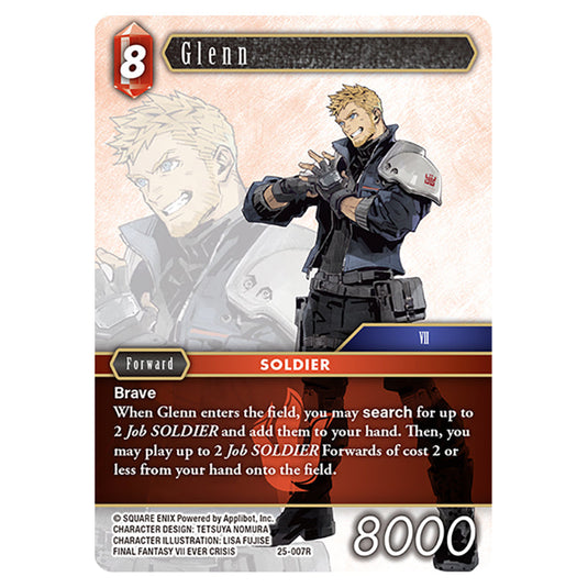 Glenn 25-007R card from the Final Fantasy set Tears of the Planet