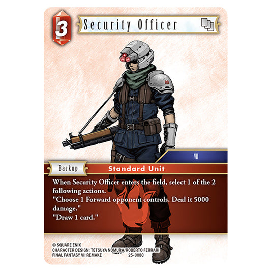 Security Officer 25-008C card from the Final Fantasy set Tears of the Planet