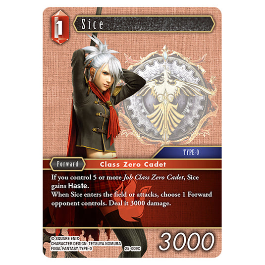 Sice 25-009C card from the Final Fantasy set Tears of the Planet