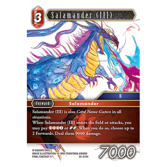 Salamander (III) 25-010H card from the Final Fantasy set Tears of the Planet