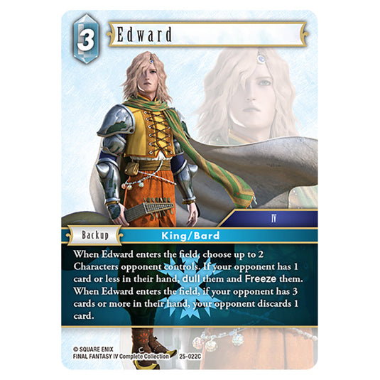 Edward 25-022C card from the Final Fantasy set Tears of the Planet