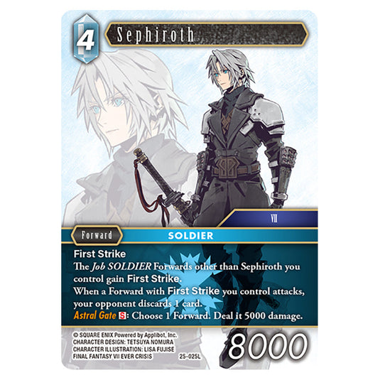 Sephiroth 25-025L card from the Final Fantasy set Tears of the Planet