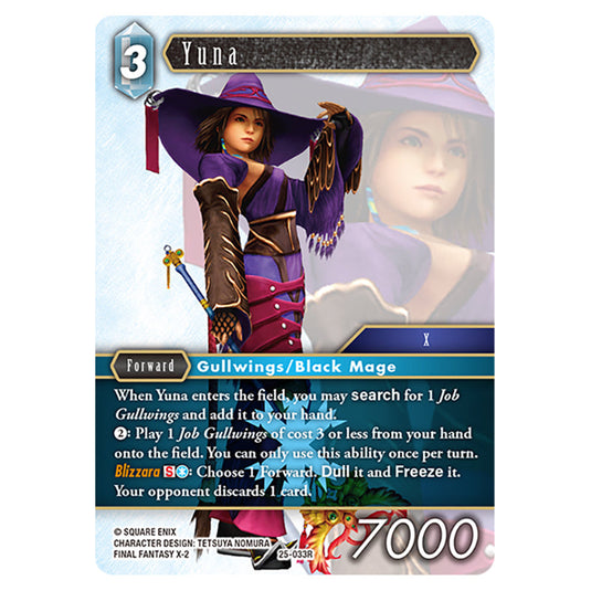 Yuna 25-033R card from the Final Fantasy set Tears of the Planet