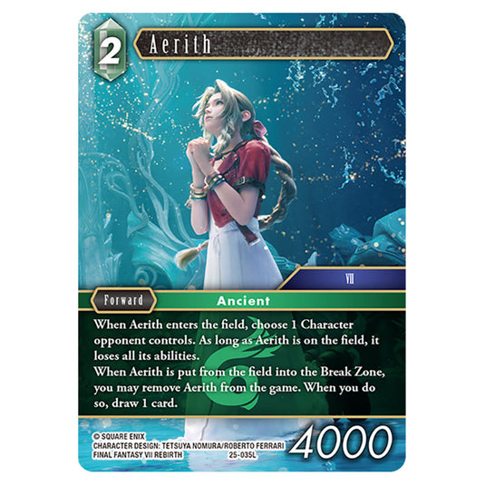 Aerith 25-035L card from the Final Fantasy set Tears of the Planet