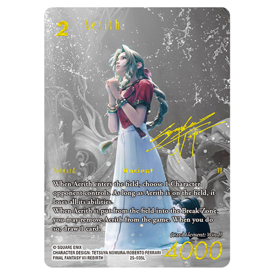 Aerith 25-035L-a card from the Final Fantasy set Tears of the Planet