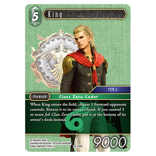 King 25-036R card from the Final Fantasy set Tears of the Planet