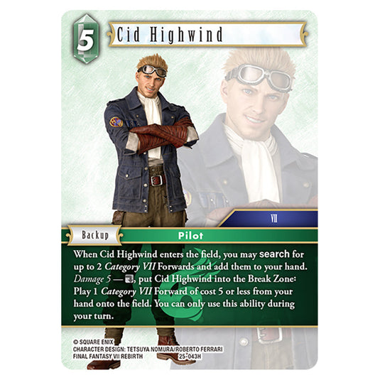 Cid Highwind 25-043H card from the Final Fantasy set Tears of the Planet