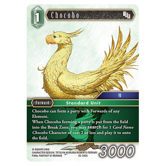 Chocobo 25-045C card from the Final Fantasy set Tears of the Planet