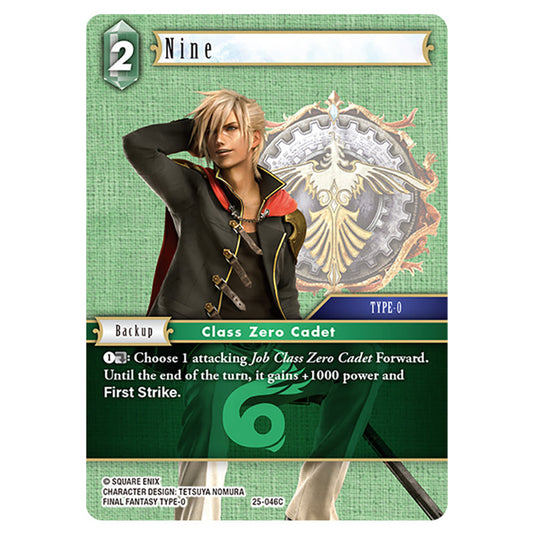 Nine 25-046C card from the Final Fantasy set Tears of the Planet