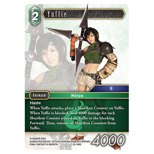 Yuffie 25-049C card from the Final Fantasy set Tears of the Planet