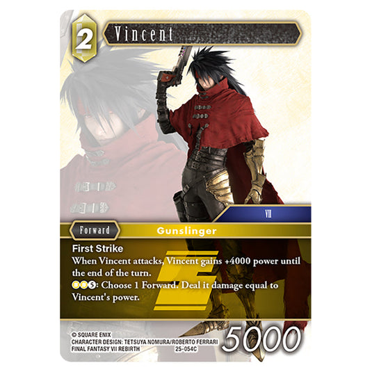 Vincent 25-054C card from the Final Fantasy set Tears of the Planet