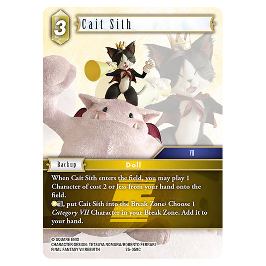 Cait Sith 25-059C card from the Final Fantasy set Tears of the Planet
