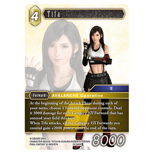 Tifa 25-065R card from the Final Fantasy set Tears of the Planet