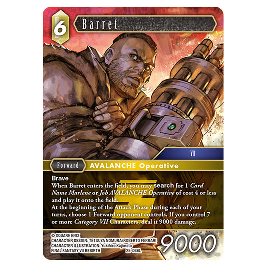 Barret 25-066L card from the Final Fantasy set Tears of the Planet
