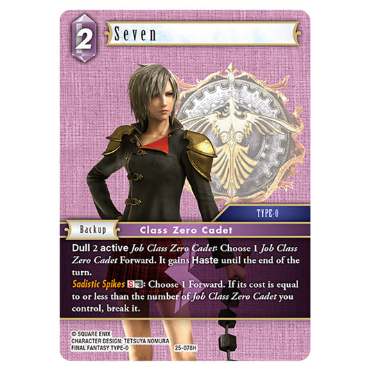 Seven 25-078H card from the Final Fantasy set Tears of the Planet